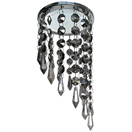 Ecola GX53 H4 5343 Glass Круг с продолговатыми хруст. на подвесе "под скос" Тонированный / Хром 240x110 (к+)