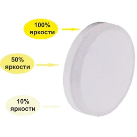 Ecola GX53 LED Premium 8,0W Tablet 220V 4200K диммирование 3-х ступ. (100%-50%-10% ) матовая 27x75