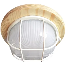 Ecola GX53 LED НБО-03-60-012 светильник Круг накладной IP65 дерево Клен 1*GX53 матовый с решеткой 220х84