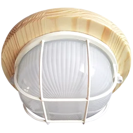 Ecola GX53 LED НБО-03-60-012 светильник Круг накладной IP65 дерево Клен 1*GX53 матовый с решеткой 220х84